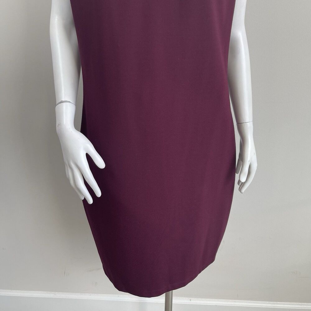 WHBM AURA Collection Sleeveless Sculpting Sheath Dress 14 Burgundy Career Office - Picture 4 of 14